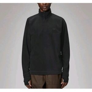 RAINS Black Microfleece Half Zip Pullover Sweatshirt‎ Men Size S